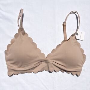 by Anthropologie scallop bralette bra Womens medium Beige padded new
